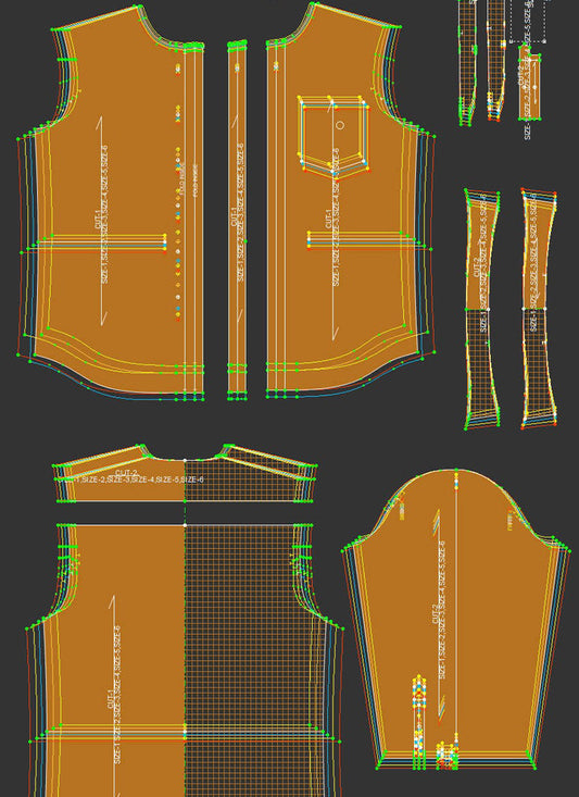 Garment CAD Pattern Making Service for " SIZE SET " ( 4 SIZE SET )