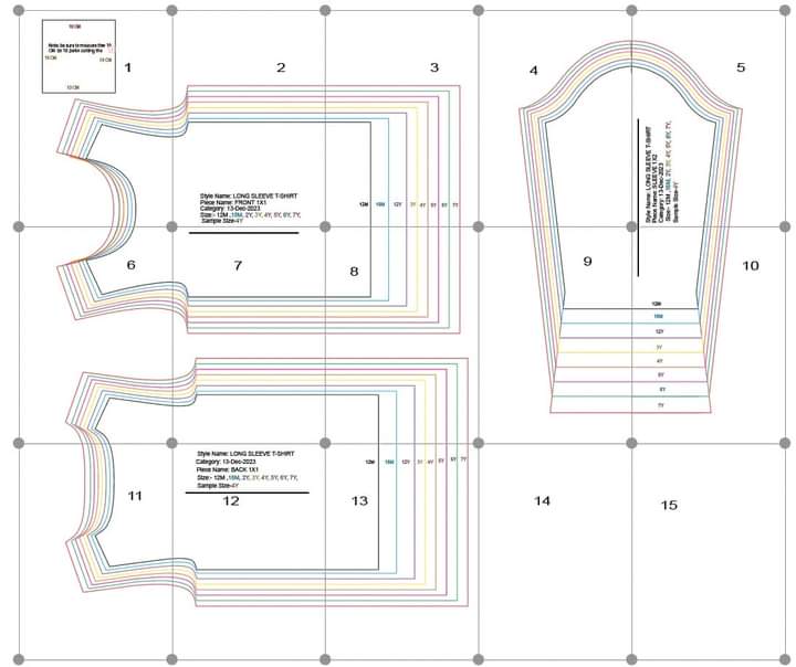 Garment CAD Pattern Making Service for " SIZE SET " ( 4 SIZE SET )